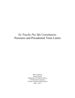 Ne Touche Pas Ma Constitution: Pressures and Presidential Term