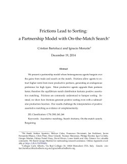 Frictions Lead to Sorting: a Partnership Model with On-the