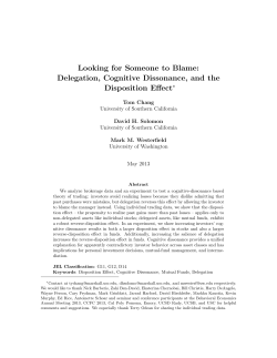 Looking for Someone to Blame: Delegation, Cognitive Dissonance