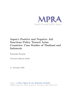 Japan`s Positive and Negative Aid Sanctions Policy Toward Asian
