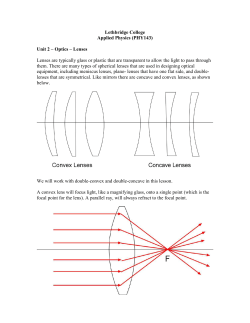 Lethbridge College Applied Physics (PHY143) Unit 2 &ndash; Optics