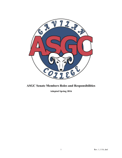ASGC Senate Members Roles and Responsibilities