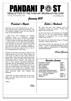 PP January 2011 web - Pandani Bushwalking Club