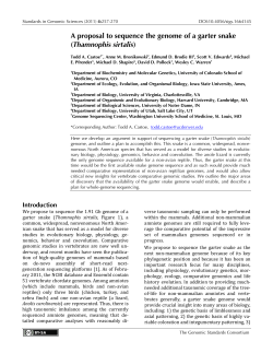 A proposal to sequence the genome of a garter snake (Thamnophis