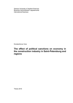 The effect of political sanctions on economy in the