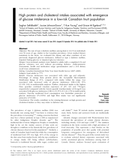 High protein and cholesterol intakes associated with emergence of