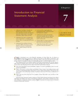 Introduction to Financial Statement Analysis