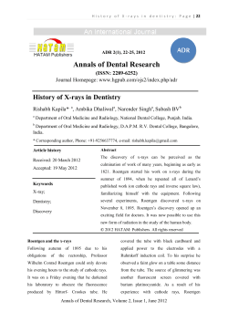 Annals of Dental Research
