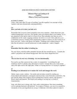 Thirteen Ways of Looking at It