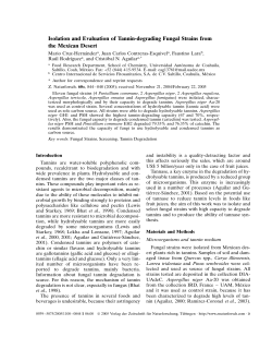 Isolation and Evaluation of Tannin-degrading Fungal Strains from
