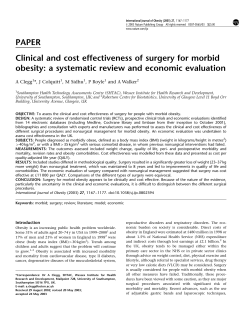 PAPER Clinical and cost effectiveness of surgery for morbid obesity