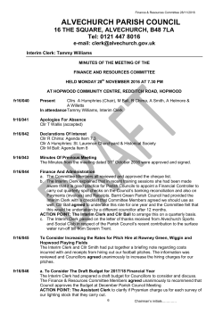 ALVECHURCH PARISH COUNCIL 16 THE SQUARE