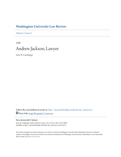 Andrew Jackson, Lawyer - Washington University Open Scholarship