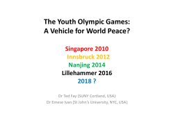 The Youth Olympic Games: a vehicle for world peace