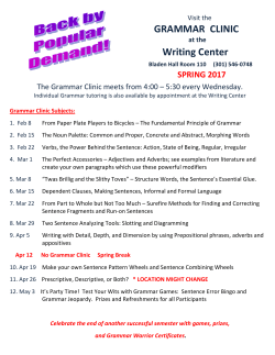 GRAMMAR CLINIC Writing Center