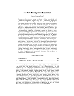 The New Immigration Federalism