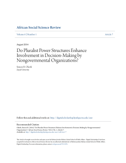 Do Pluralist Power Structures Enhance Involvement in Decision