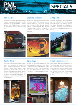 2D Specials Dye Cutting Lighting specials Spangleys 3D Specials