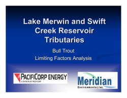 Lake Merwin and Swift Creek Reservoir Tributaries