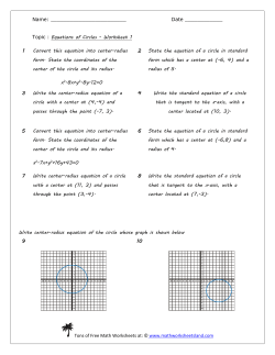 Equations of Circles Worksheet Five Pack