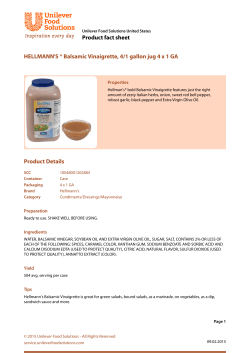 HELLMANN`S &reg; Balsamic Vinaigrette, 4/1 gallon jug 4 x 1 GA