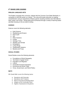 Grade 6 Courses - OW Best Middle School