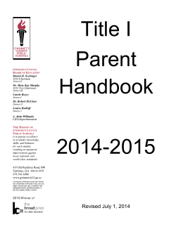 2014-2015 GCPS Parent Handbook (English)