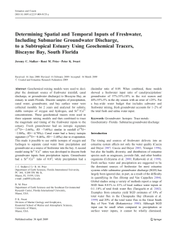 Determining Spatial and Temporal Inputs of Freshwater, Including