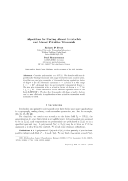 Algorithms for Finding Almost Irreducible and Almost Primitive