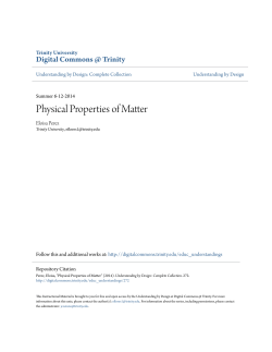Physical Properties of Matter