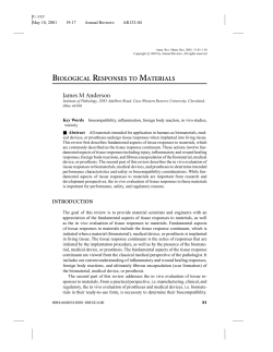 biological responses to materials - University of Utah Bioengineering