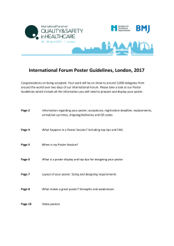 International Forum Poster Guidelines, London, 2017