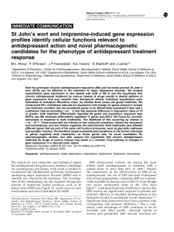 St John`s wort and imipramine-induced gene expression