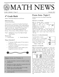 4th Grade Math Focus Area&ndash; Topic C