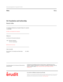 On Translation and Authorship