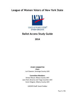 LWVNY Ballot Access Study Packet