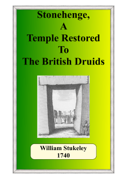 Stonehenge, A Temple Restored To The British