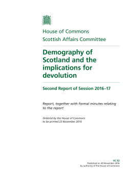 Demography of Scotland and the implications for devolution