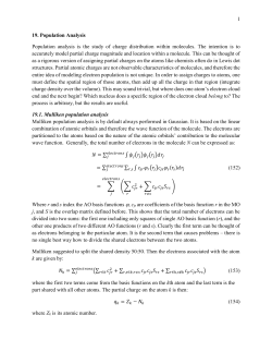 1 19. Population Analysis Population analysis is the study of charge