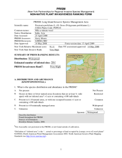 NON-NATIVE PLANT INVASIVENESS RANKING FORM 1 PRISM