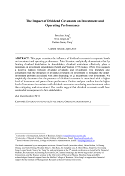 The impact of dividend covenants on investment and operating