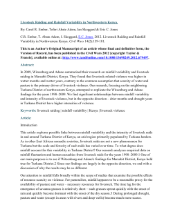 Livestock Raiding and Rainfall Variability in