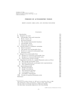 Period of automorphic forms - Columbia Math