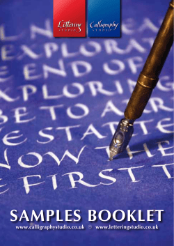 samples booklet - Calligraphy Studio