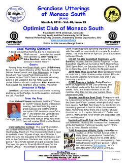 March 4, 2016 G.U.M.S. - Optimist Club of Monaco South
