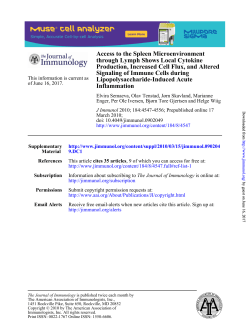 Inflammation Lipopolysaccharide-Induced Acute Signaling of