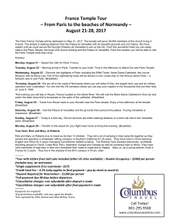 France Temple Tour &ndash; From Paris to the beaches of Normandy