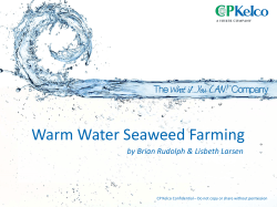 Warm Water Seaweed Farming