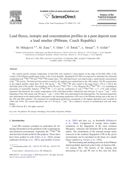 Lead fluxes, isotopic and concentration profiles in a peat deposit