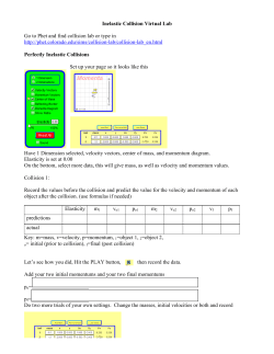 Inelastic Collisions Simulation Lab